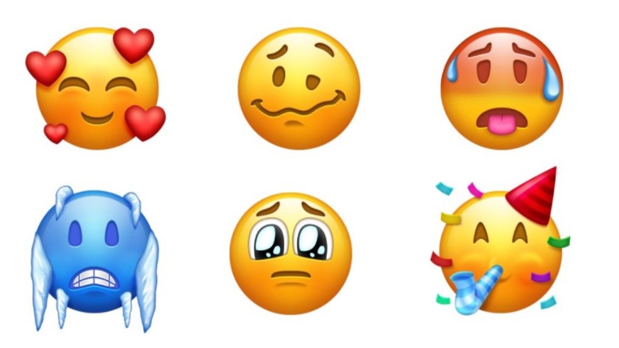 Sechs der 157 neuen Emojis.