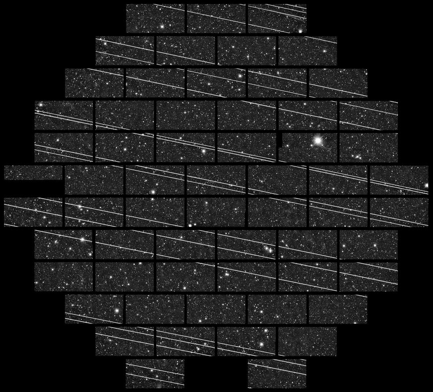 Around 19 Starlink satellites were imaged shortly after launch in November 2019 by DECam on the Blanco 4-meter telescope at the Cerro Tololo Inter-American Observatory (CTIO) by astronomers Clara Mart ...