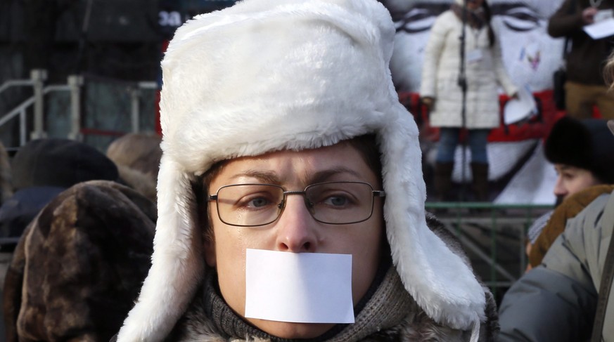Nichts zu sagen, ist keine Option, zumindest wenn es nach den Counter-Speech-Verfechtern geht – Demonstration in Moskau für die Meinungsäusserungsfreiheit.