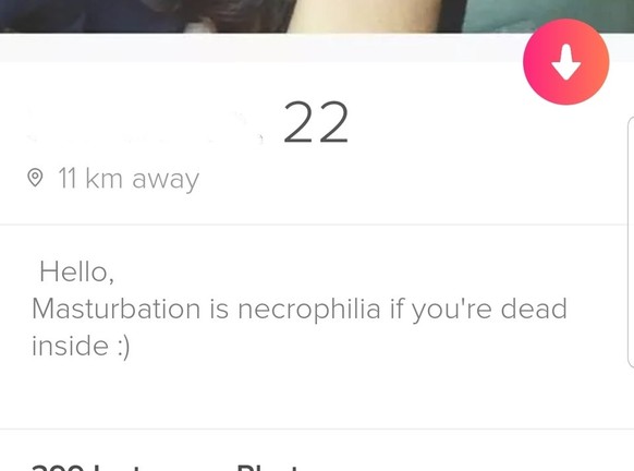 Masturbation ist quasi Nekrophilie, wenn du innerlich tot bist.