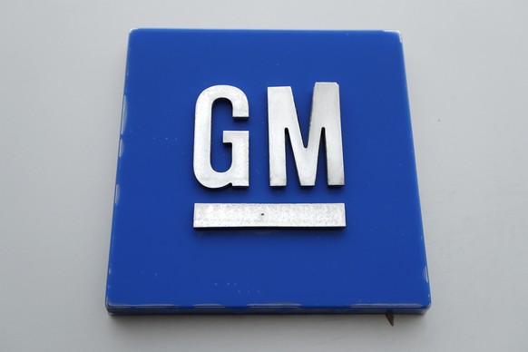 This Monday, Jan. 27, 2020, photo shows the General Motors logo. General Motors is expected to reveal that it will build the Cadillac Lyriq electric SUV at its factory in Spring Hill, Tenn., when it m ...