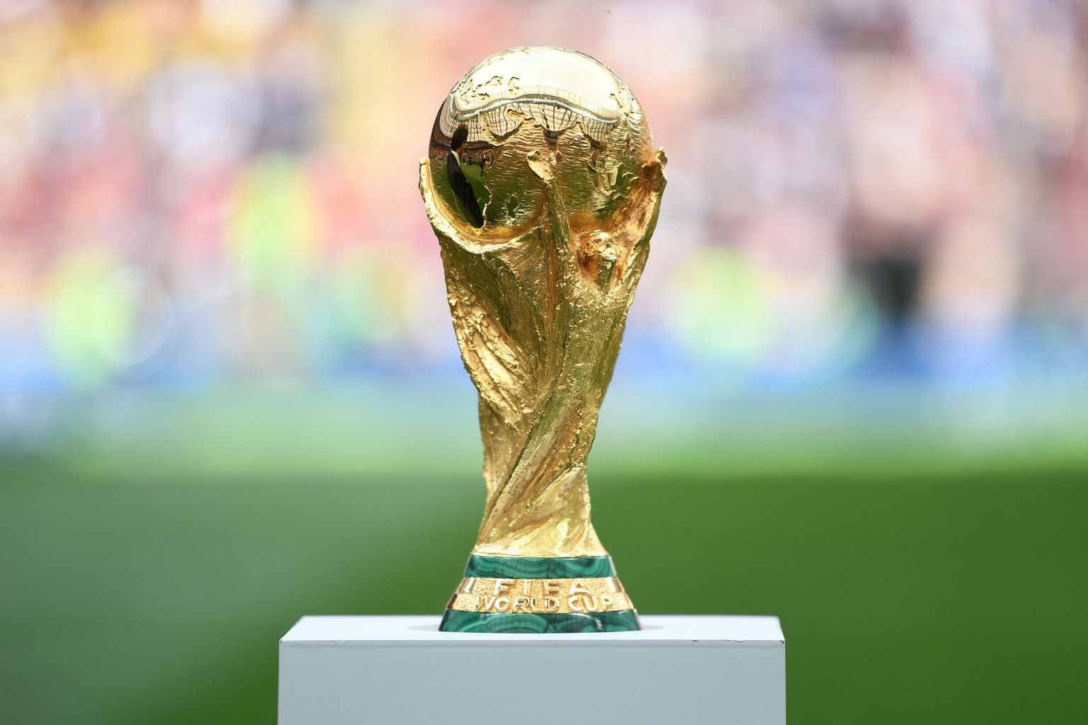 Das Objekt der Begierde: Der 6,2 Kilogramm schwere WM-Pokal.