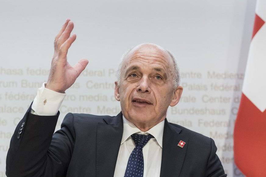 Swiss Federal councillor and finance minister Ueli Maurer briefs the media about the latest economic measures during the Covid-19 Coronavirus pandemic, on Wednesday, March 25, 2020 in Bern, Switzerlan ...