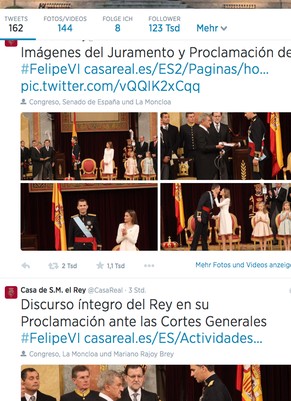 Das spanische Königshaus auf Twitter.