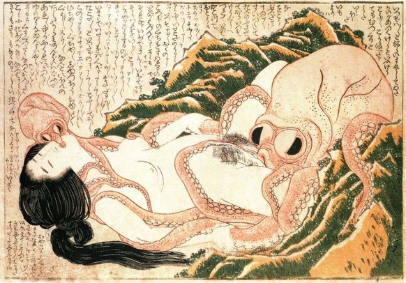 Die Bond-Art 2015 erinnert an «Der Traum der Fischersfrau» von Katsushika Hokusai, Japan 1814.