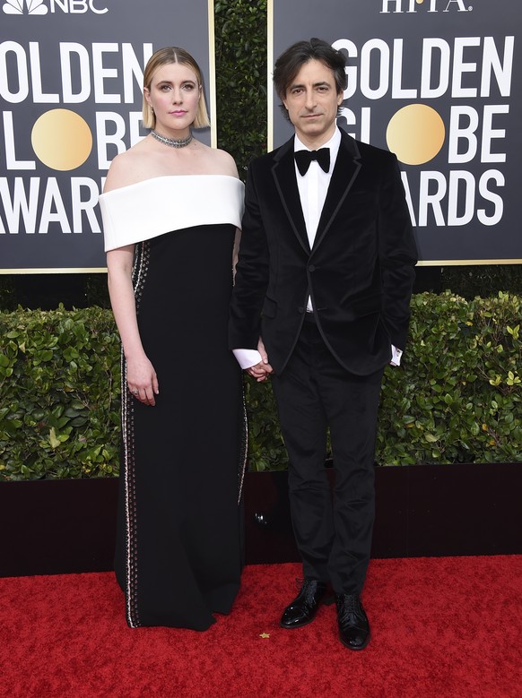 Greta Gerwig, left, and Noah Baumbach arrive at the 77th annual Golden Globe Awards at the Beverly Hilton Hotel on Sunday, Jan. 5, 2020, in Beverly Hills, Calif. (Photo by Jordan Strauss/Invision/AP)
 ...