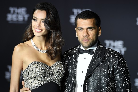 Barcelona defender Dani Alves arrives on the green carpet prior during the The Best FIFA Football Awards 2016 ceremony held at the Swiss TV studio in Zurich, Switzerland, Monday, January 9, 2017. (KEY ...