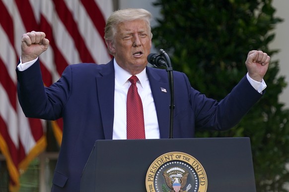 President Donald Trump speaks during a news conference in the Rose Garden of the White House, Tuesday, July 14, 2020, in Washington. (AP Photo/Evan Vucci)
Donald Trump