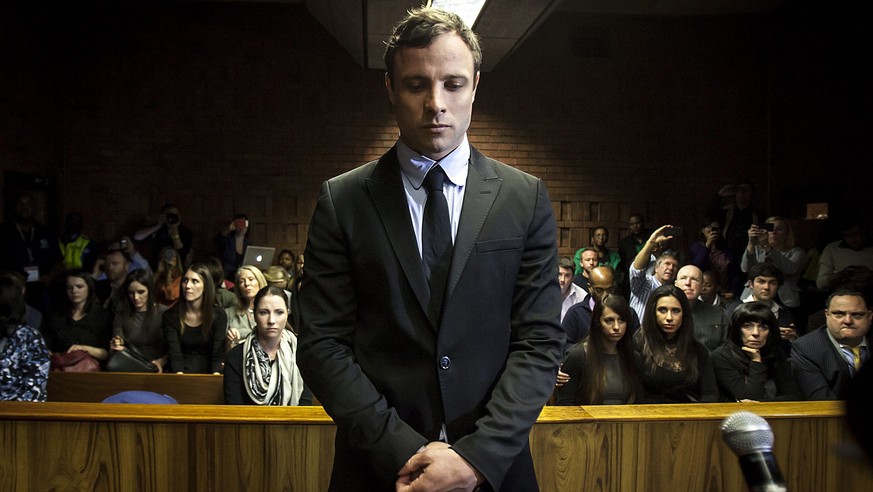 epa04984527 (FILE) A file picture dated 19 August 2013 shows South African Paralympic athlete Oscar Pistorius as he appears in the Pretoria Magistrates court in Pretoria, South Africa. Oscar Pistorius ...