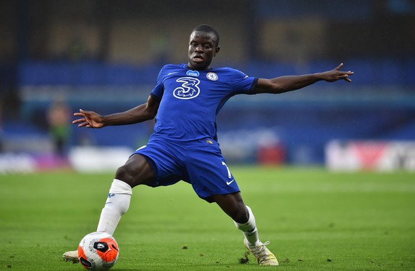 epa08527811 N&#039;Golo Kante of Chelsea in action during the English Premier League match between Chelsea and Watford in London Britain, 04 July 2020. EPA/Glyn Kirk/NMC/Pool EDITORIAL USE ONLY. No us ...