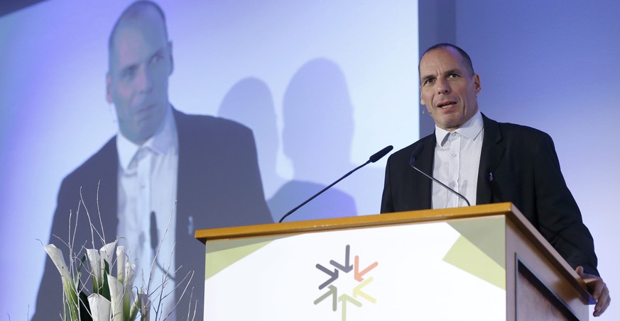 Der ehemalige griechische Finanzminister Varoufakis am Alpensymposium in Interlaken.