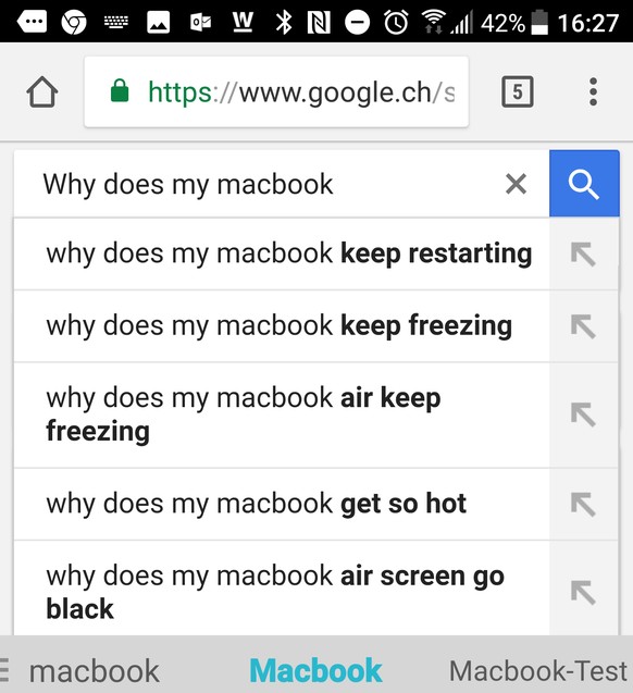 Auch MacBook-Nutzer googeln oft, warum ihr Laptop immer wieder neu startet, einfriert oder heiss wird.