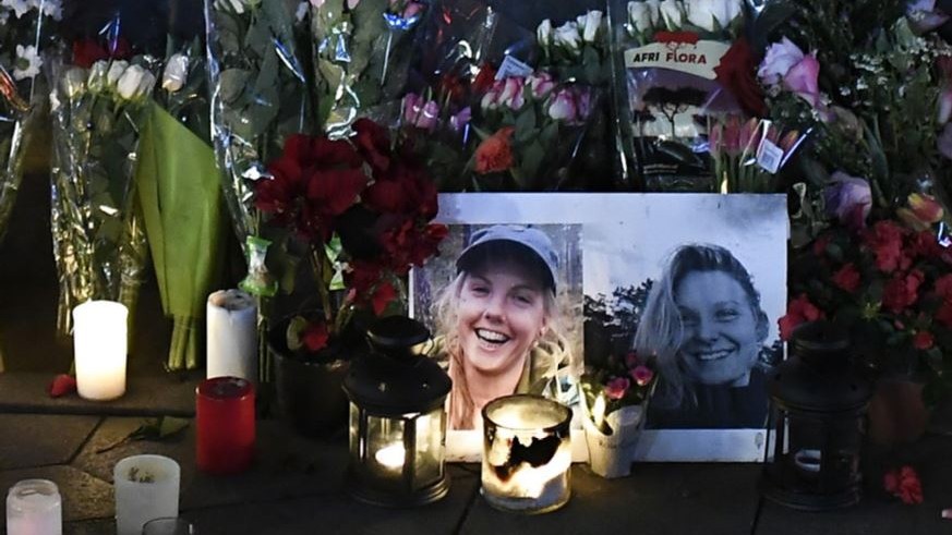 Gedenkstätte in Kopenhagen für die beiden Opfer einer mutmasslichen Terrorattacke in Marokko.