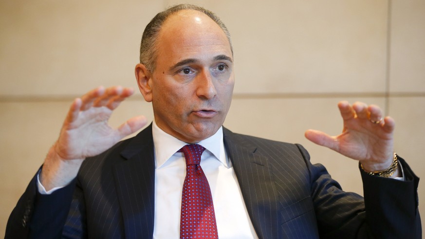Joe Jimenez, CEO of Swiss drugmaker Novartis gestures during an interview with Reuters at the company&#039;s headquarters in Basel March 19, 2014. Novartis Chief Executive Joe Jimenez is taking a hard ...