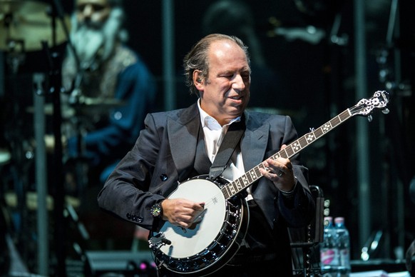 Oscar, Grammy and Golden Globe-winning German composer Hans Zimmer performs live during his concert at the Papp Laszlo Sports Arena in Budapest, Hungary, Wednesday, May 11, 2016. (Janos Marjai/MTI via ...