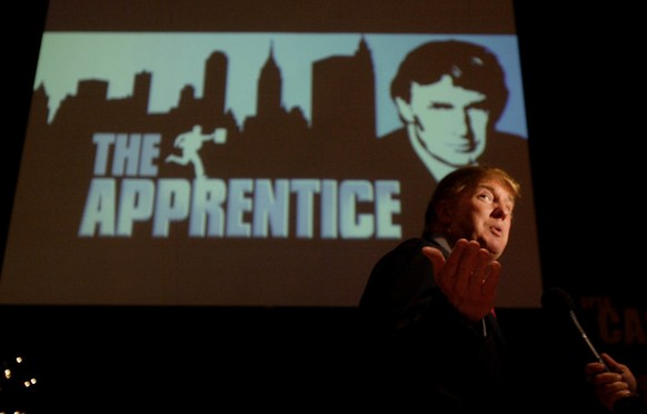 FILE - In this July 9, 2004 file photo, Donald Trump, seeking contestants for &quot;The Apprentice&quot; television show, is interviewed at Universal Studios Hollywood in the Universal City section of ...