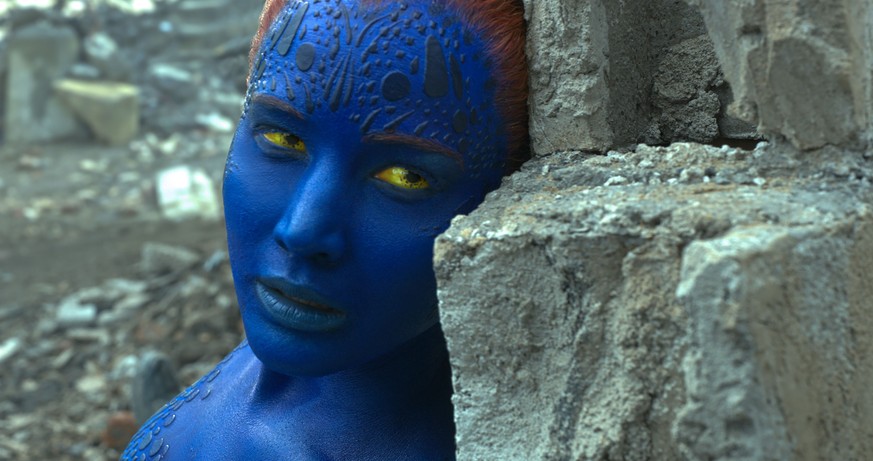 In this image released by Twentieth Century Fox, Mystique, portrayed by Jennifer Lawrence, appears in a scene from, &quot;X-Men: Apocalypse.&quot; (Twentieth Century Fox via AP)