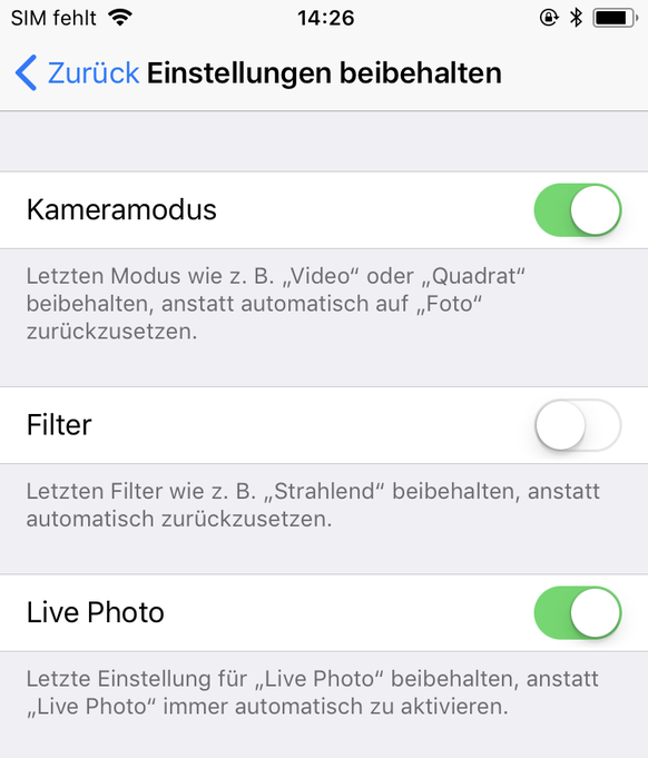 Screenshots iOS 11, iPhone 7
