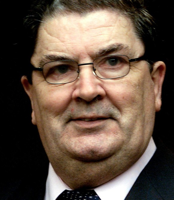 FILE - In this Jan. 21, 2002 file picture, Nobel Peace Prize Winner and former leader of the Social Democratic Labour Party John Hume is shown at the Guild Hall, Londonderry, Northern Ireland. The fam ...