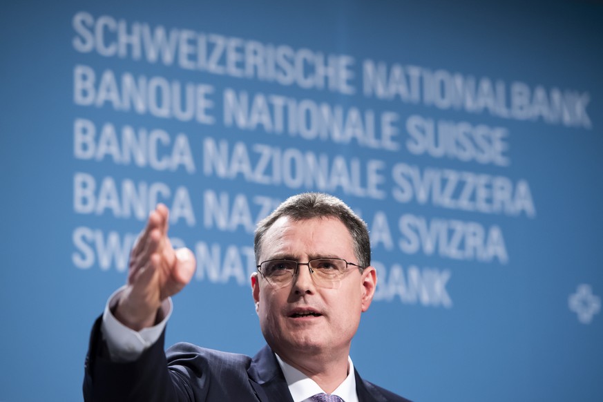 ARCHIVBILD ZUM 2. QUARTALSERGEBNIS 2019 DER SNB, AM MITTWOCH, 31. JULI 2019 ---- Swiss National Bank&#039;s (SNB) Chairman of the Governing Board Thomas Jordan, speaks during a semi-annual conference  ...