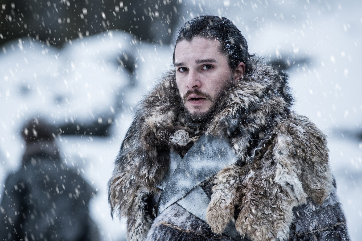 In this photo provided by HBO, Kit Harington portrays Jon Snow in a scene from the seventh season of HBO&#039;s &quot;Game of Thrones.&quot; Piracy is a long-running and even routine issue for Hollywo ...