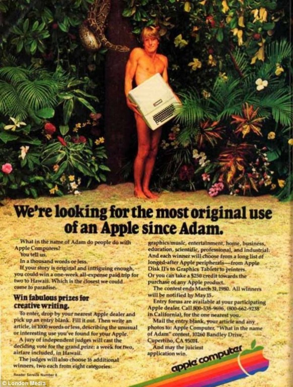 1980 wollte Apple mit dieser seltsamen Werbung von seinen Kunden erfahren, wofür sie ihren Apple-Computer überhaupt nutzen. Die Antworten sind uns nicht bekannt.
