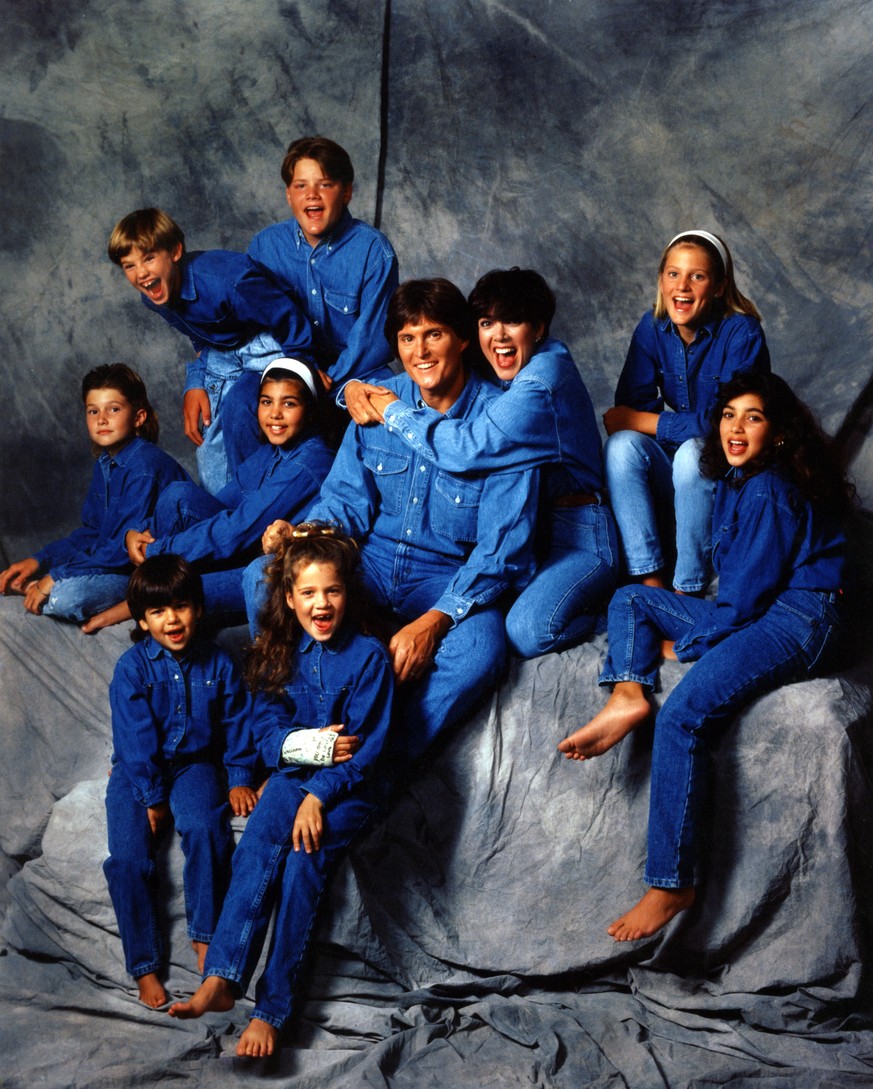 LOS ANGELES - 1991: (Middle row, L-R) Brody Jenner, Kourtney Kardashian, Bruce Jenner, Kris Jenner, Cassandra Jenner, Kim Kardashian, (top row, L-R) Brandon Jenner, Burton Jenner,(bottom row, L-R) Rob ...