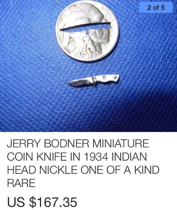Miniatur-Münzen-Messer, einzigartig.