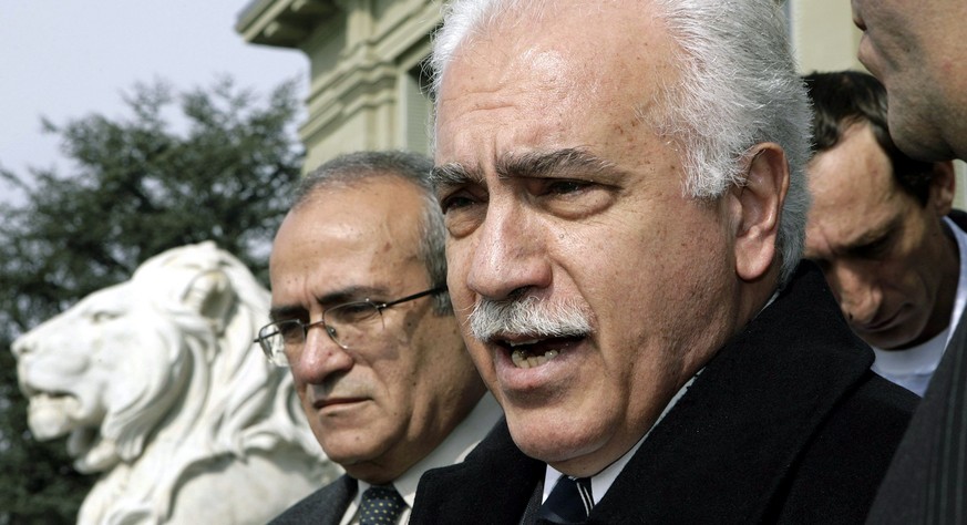 Doğu Perinçek, türkischer Ultranationalist und Präsident der Arbeiterpartei, nach seiner Verurteilung durch das Bundesgericht 2007 in Lausanne.