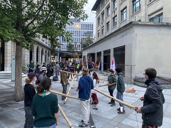 Klimastreik blockade Paradeplatz