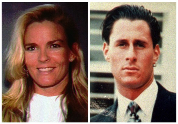 FILE - This file combo photo shows Nicole Brown Simpson, left, and her friend Ron Goldman, both of whom were murdered and found dead in Los Angeles on June 12, 1994. Hall of Fame football star O.J. Si ...