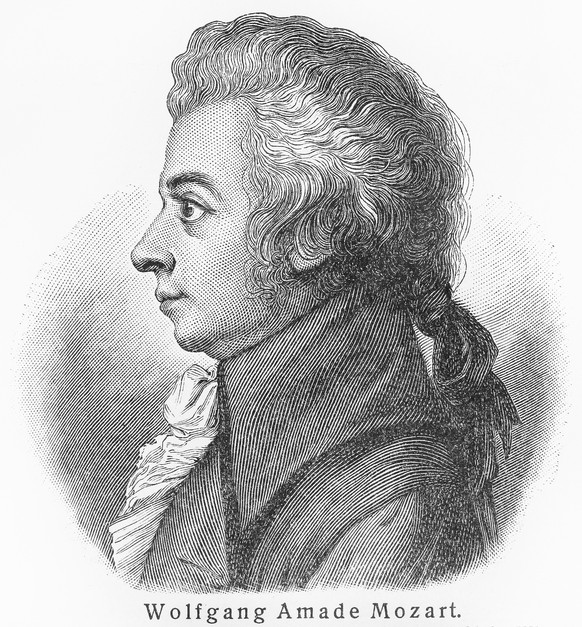 Wolfgang Amadeus Mozart, aus Meyers Lexicon (1905-1909).
