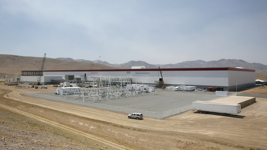 An overall view of the new Tesla Gigafactory is seen during a media tour Tuesday, July 26, 2016, in Sparks, Nev. It’s Tesla Motors’ biggest bet yet: A massive, $5 billion factory in the Nevada desert  ...