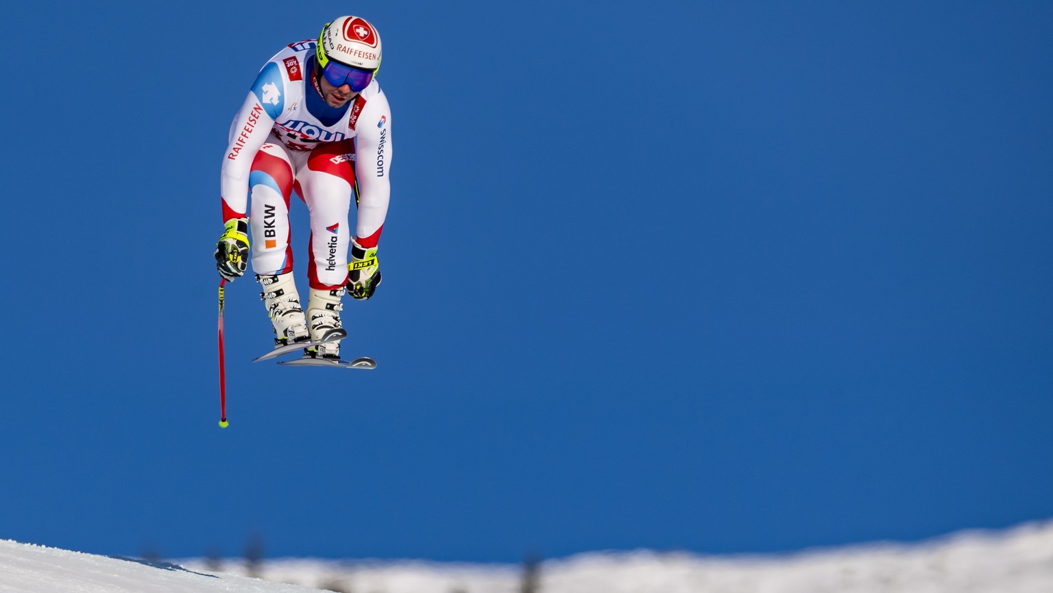 epa07350058 Beat Feuz of Switzerland in action during the men downhill training at the 2019 FIS Alpine Skiing World Championships in Are, Sweden, 07 February 2019. EPA/JEAN-CHRISTOPHE BOTT