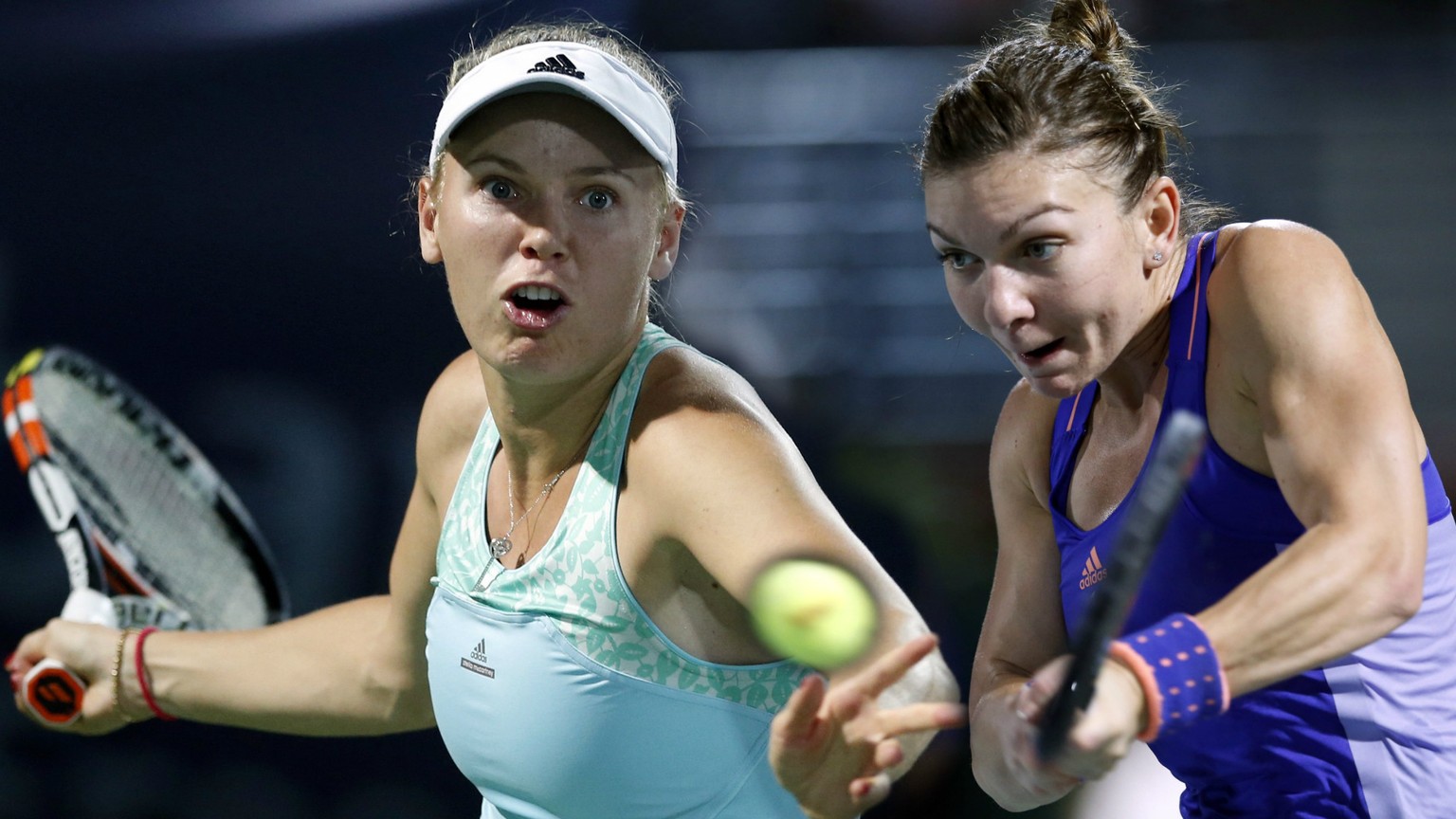 Nur eine wird Grand-Slam-Siegerin: Wozniacki (links) oder Halep.