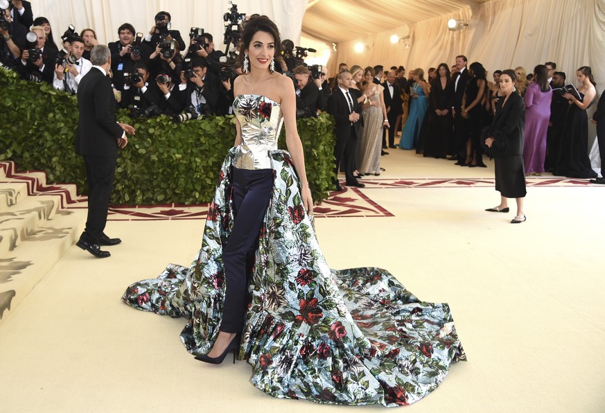 Amal Clooney attends The Metropolitan Museum of Art's Costume Institute benefit gala celebrating the opening of the Heavenly Bodies: Fashion and the Catholic Imagination exhibition on Monday, May ...