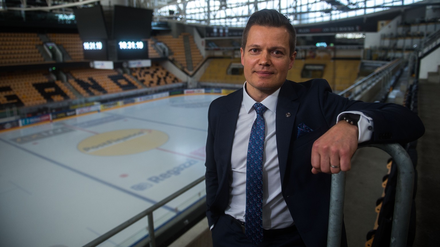 Sami Kapanen, der neue Cheftrainer des Hockey Club Lugano (HCL), steht in der Corner Arena anlaesslich einer Pressekonferenz, am Montag, 8. April 2019, in Lugano. (KEYSTONE/TI-PRESS/Samuel Golay)