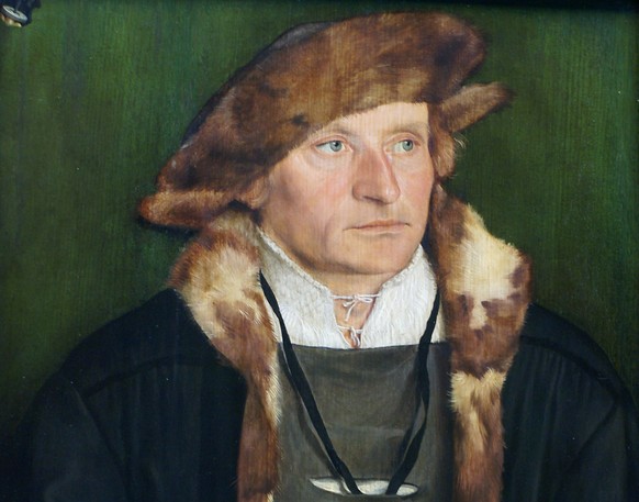 Der bayrische Patrizier Hans Urmiller mit Steinmarder-Innenfutter und -kappe (1525).