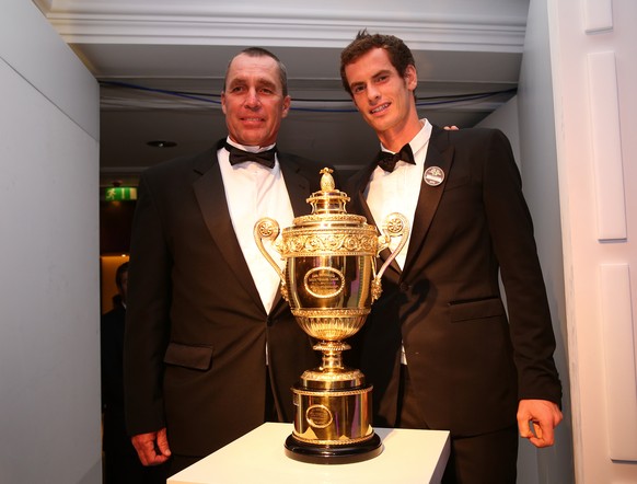 FILE - MARCH 19: Andy Murray Parts Company With Coach Ivan Lendl LONDON, ENGLAND - JULY 07: Gentlemen&#039;s Singles Champion Andy Murray of Great Britain (C) poses with Coach Ivan Lendl (L) during th ...