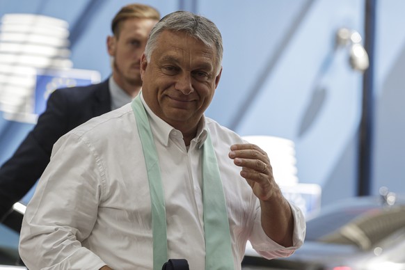 epa08556555 Hungary&#039;s Prime Minister Viktor Orban arrives for the fourth day of the European Council meeting in Brussels, Belgium, 20 July 2020. European Union nations leaders meet face-to-face f ...
