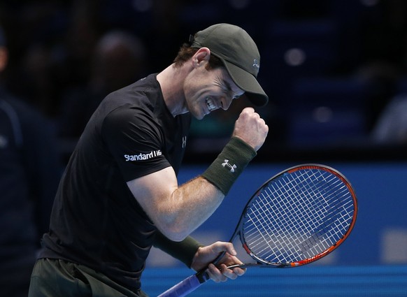 Britain Tennis - Barclays ATP World Tour Finals - O2 Arena, London - 16/11/16 Great Britain&#039;s Andy Murray celebrates winning his round robin match against Japan&#039;s Kei Nishikori Action Images ...