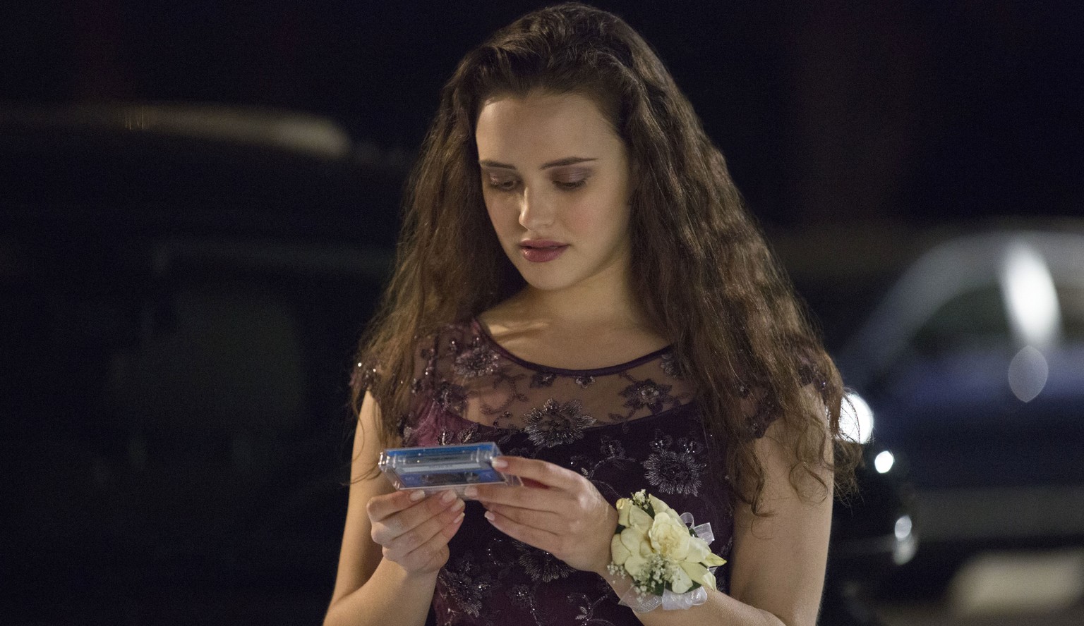 FILE - This file image released by Netflix shows Katherine Langford as Hannah Baker in a scene from the series, &quot;13 Reasons Why.&quot; The popular TV series about Baker&#039;s suicide that showed ...