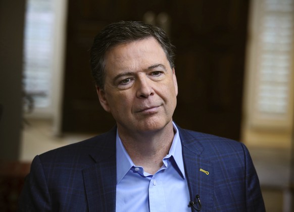 In this image released by ABC News, former FBI director James Comey appears at an interview with George Stephanopoulos that will air during a primetime &quot;20/20&quot; special on Sunday, April 15, 2 ...