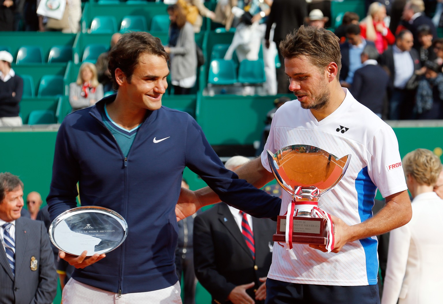 In Monte Carlo trafen Wawrinka und Federer erst- und bisher letztmals in einem Endspiel aufeinander.