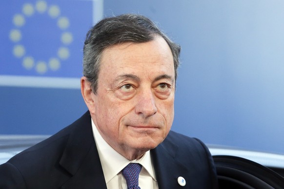 epa07455264 European Central Bank President Mario Draghi arrives for the European Council Summit in Brussels, Belgium, 22 March 2019. European Union leaders on 21 March agreed to extend Brexit until 2 ...