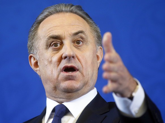 epa06369477 (FILE) - Russia&#039;s deputy prime minister Vitaly Mutko speaks during a press conference before the Final Draw of the FIFA World Cup 2018 in Moscow, Russia, 01 December 2017 (reissued 05 ...