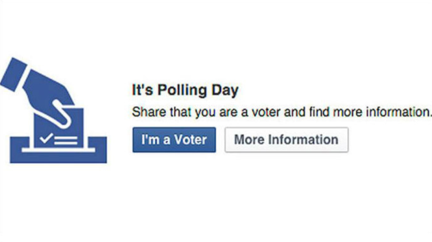 Bei Wahlen in England kommt der «Voter»-Button auf Facebook bereits zur Anwendung.