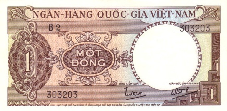 Eine 1-Dong-Note aus Vietnam.