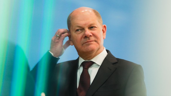 epa08422144 German Minister of Finance, Olaf Scholz addresses to media during a press conference on the result of the session of tax estimates in Berlin, Germany, 14 May 2020. Scholz presents the fede ...