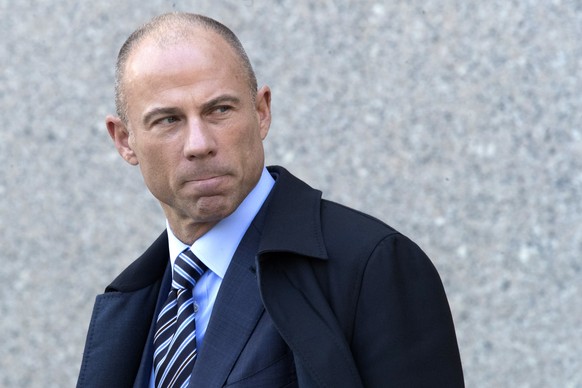 Michael Avenatti, Stormy Daniels&#039; attorney, leaves federal court in New York after a hearing for Michael Cohen, President Donald Trump&#039;s personal attorney, Thursday, April 26, 2018. (AP Phot ...